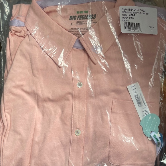 NWT A+O X Big Feelings Nico Long Sleeve PJ Set, Rosy Pink, XL or XXL Avail - Picture 5 of 5
